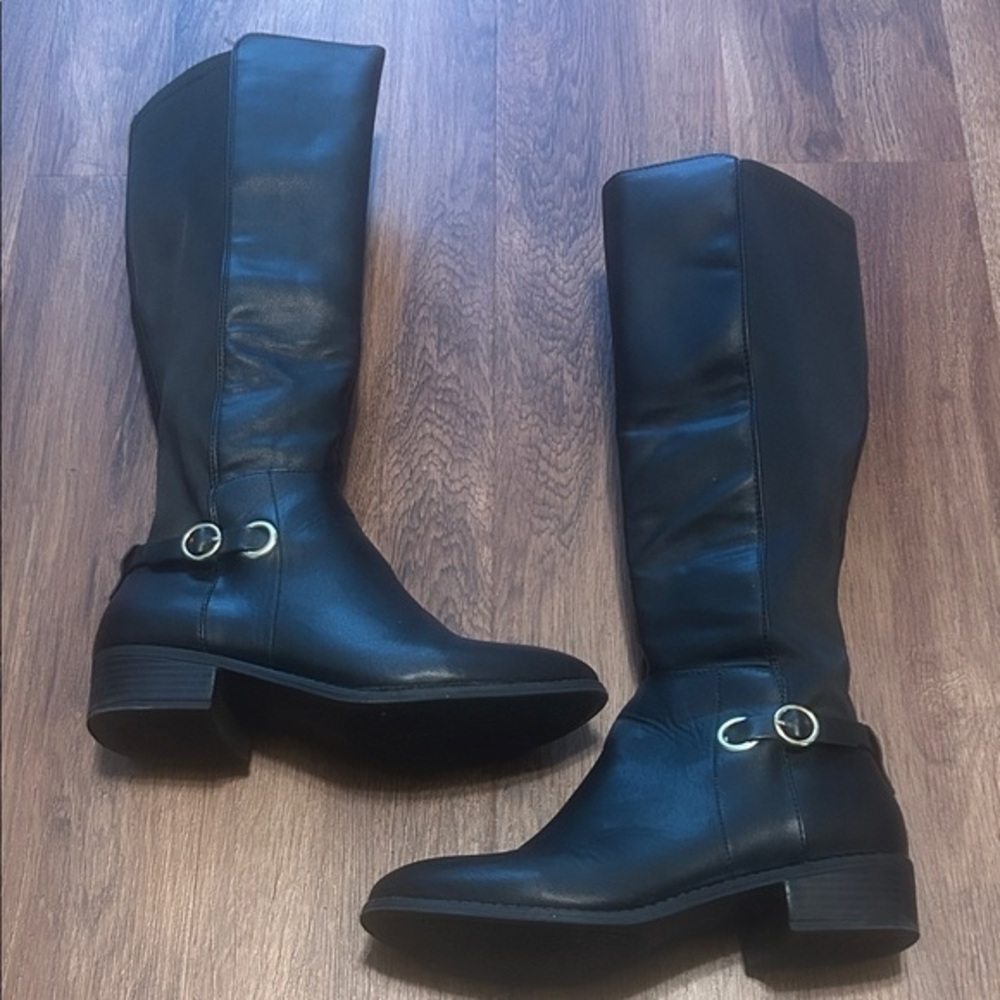 Karen Scott Valeree Classic Black Tall Women's Riding Boots 7 1/2 M 7.5 M 7.5M